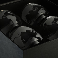 Etched World Globe Glasses 10 oz -Set of 4