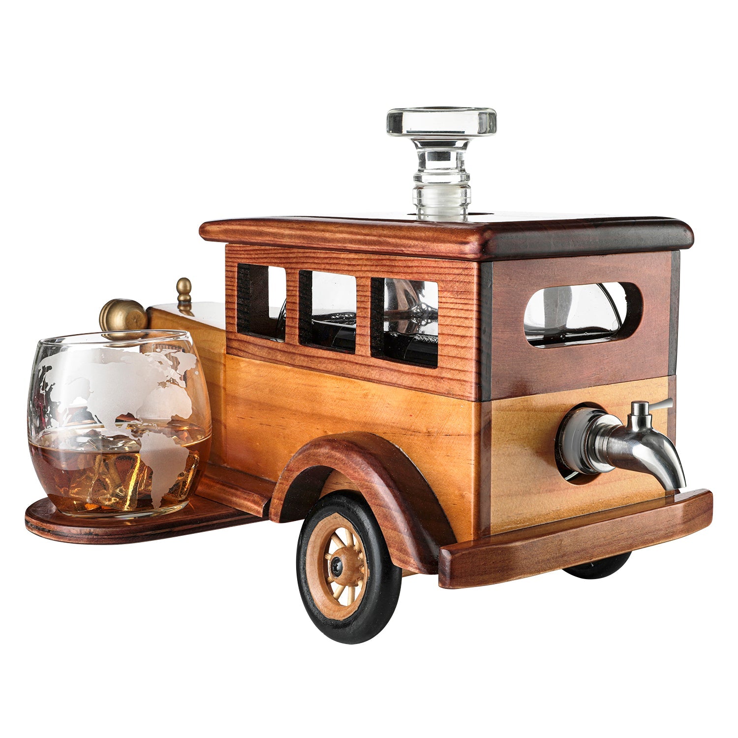 Old Fashioned Car Whiskey Decanter Set, 750ml Decanter Spigot-3