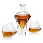Diamond Whiskey Decanter - 2 Diamond Glasses Decanter Set-3