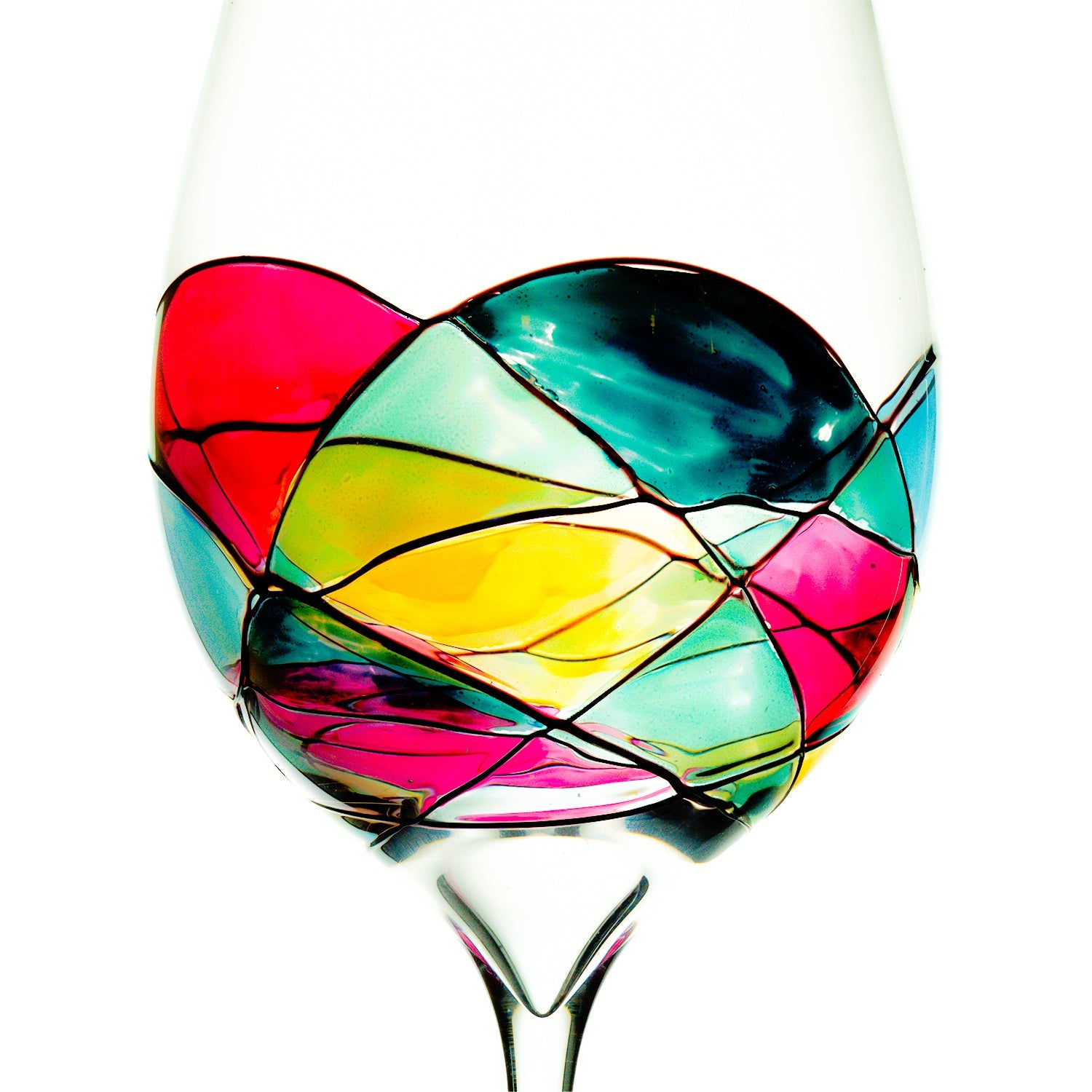 Artisanal Hand Painted Renaissance Romantic Stain - Set of 2 (Stemmed)-2
