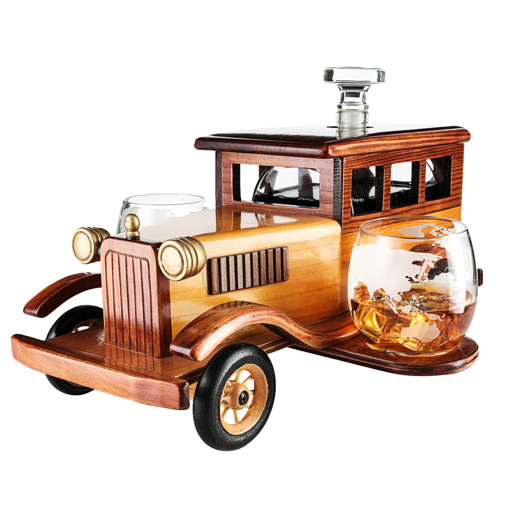 Old Fashioned Car Whiskey Decanter Set, 750ml Decanter Spigot-1