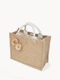Jute Canvas Gift Bag With Pompom (S)-0