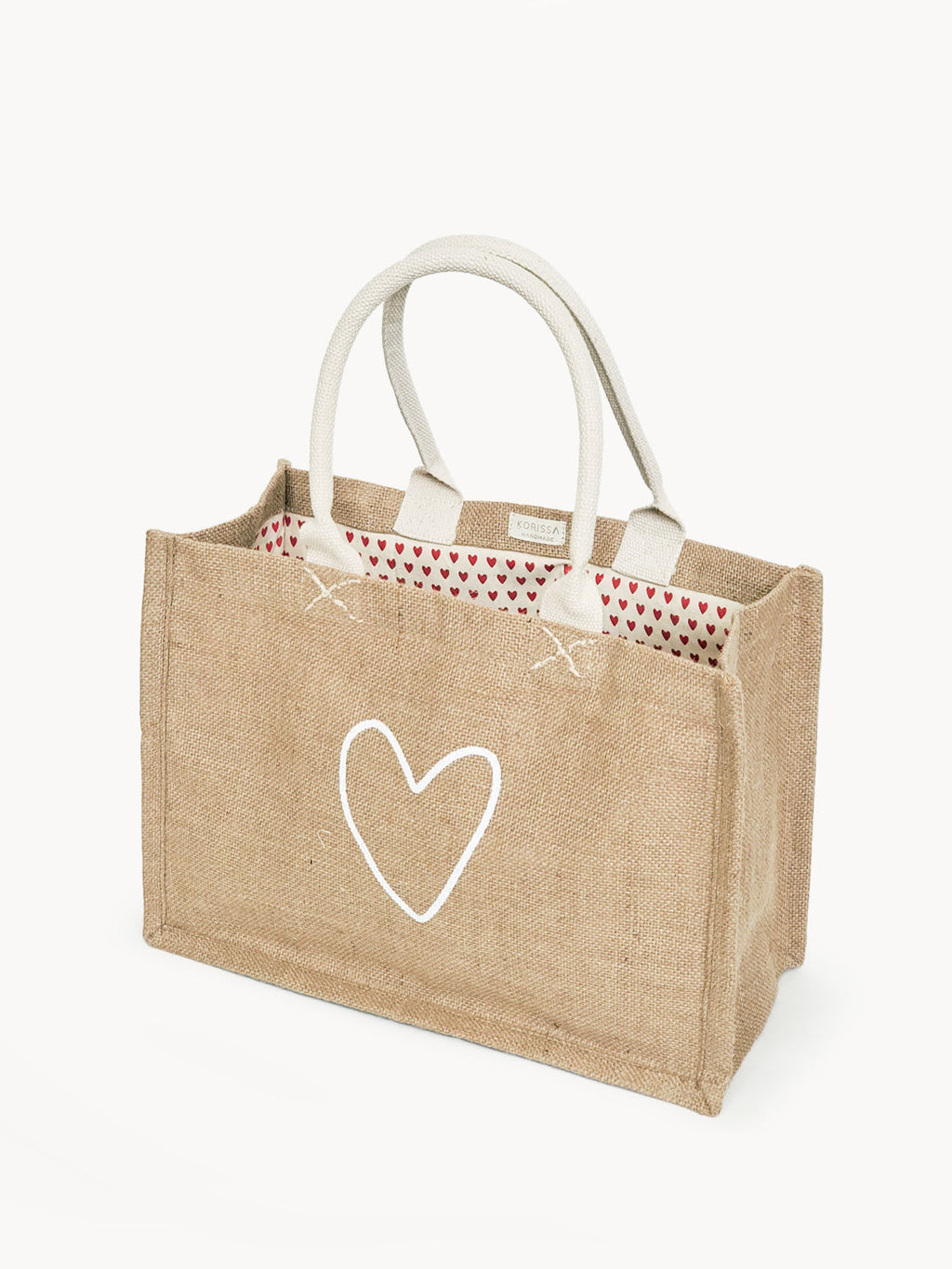 Jute Canvas Gift Bag - Love (M)-0