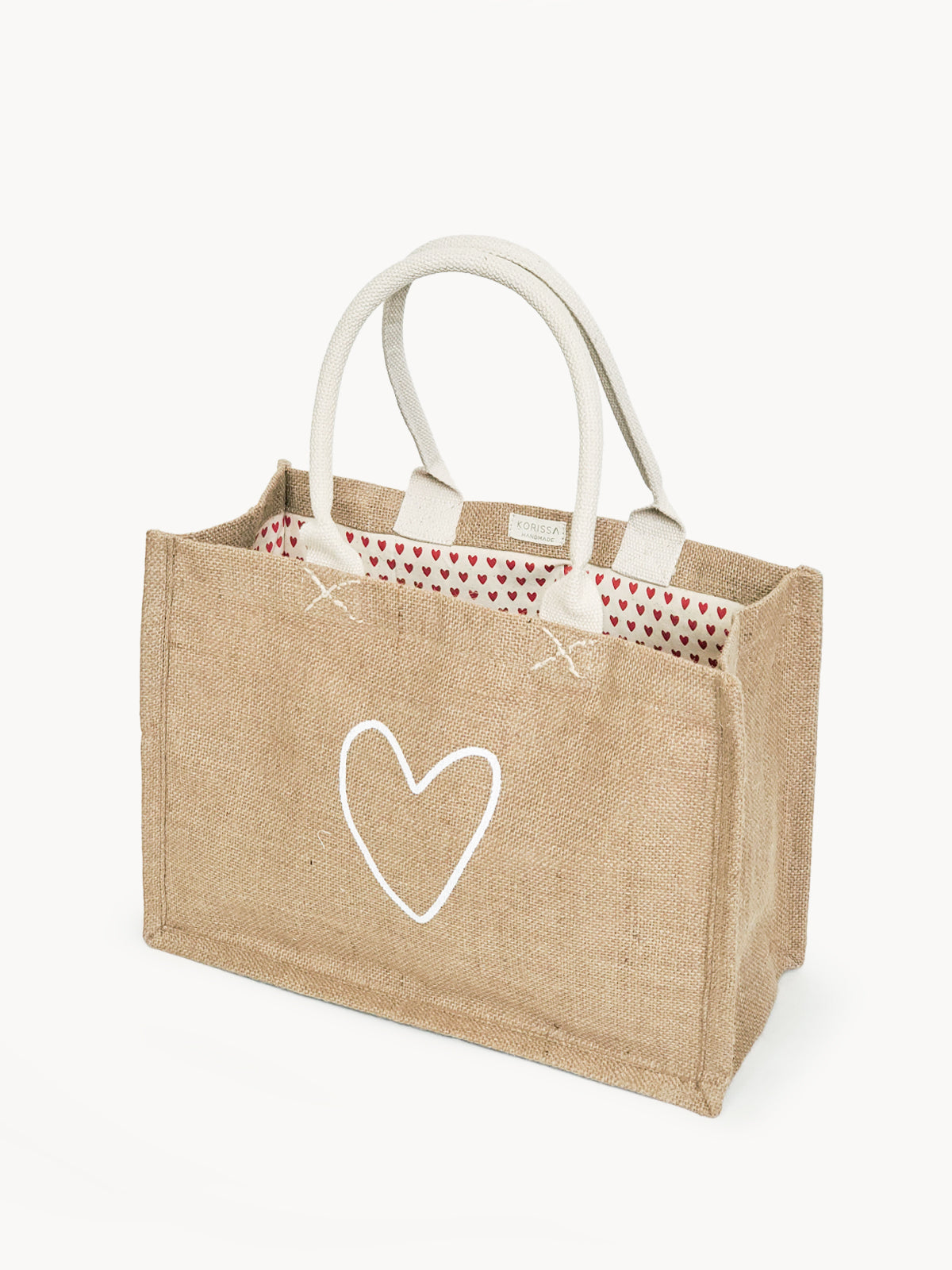 Jute Canvas Gift Bag - Love-0