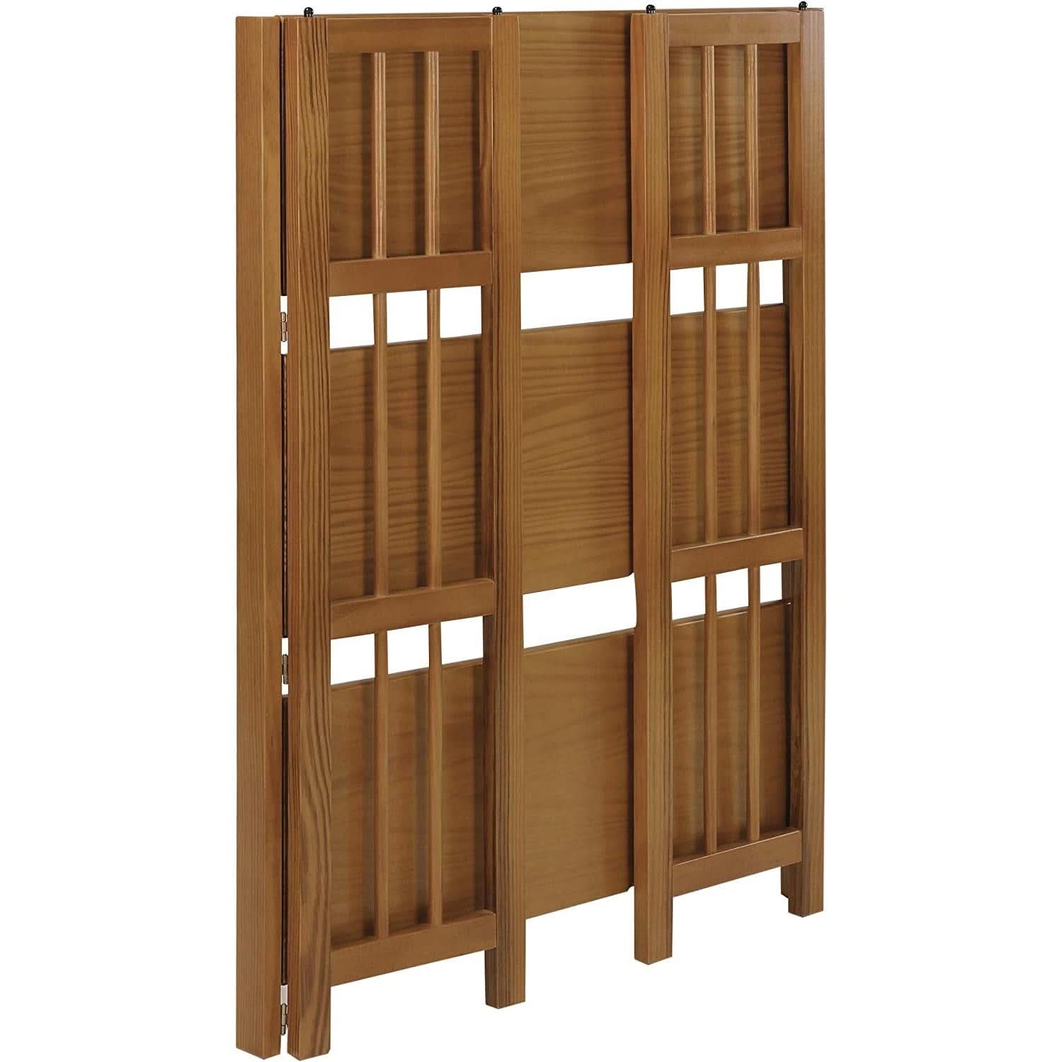 Chestnut Three Shelf Stackable Bookcase Solid Wood-4