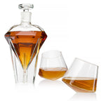 Diamond Whiskey Decanter - 2 Diamond Glasses Decanter Set-4