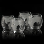 Etched World Globe Glasses 10 oz -Set of 4