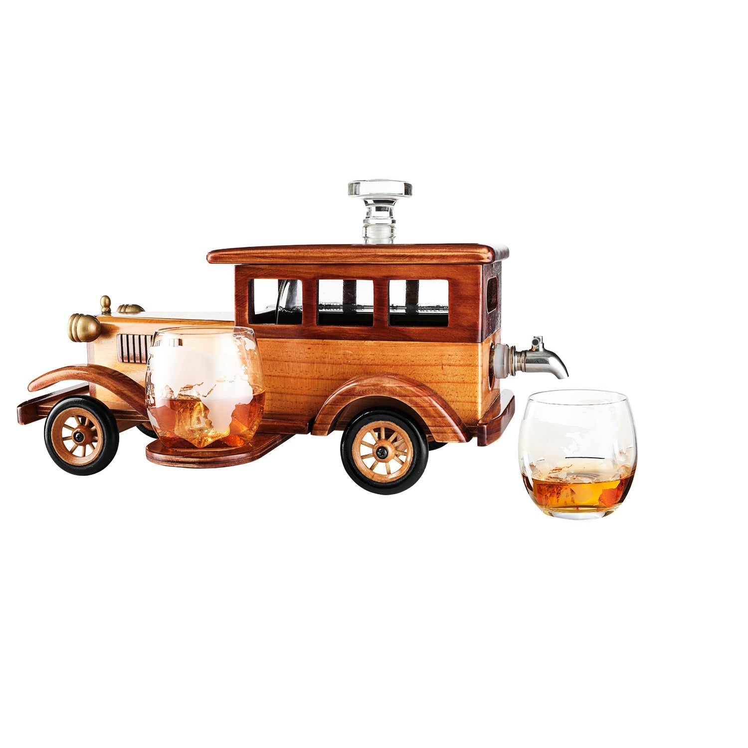 Old Fashioned Car Whiskey Decanter Set, 750ml Decanter Spigot-4