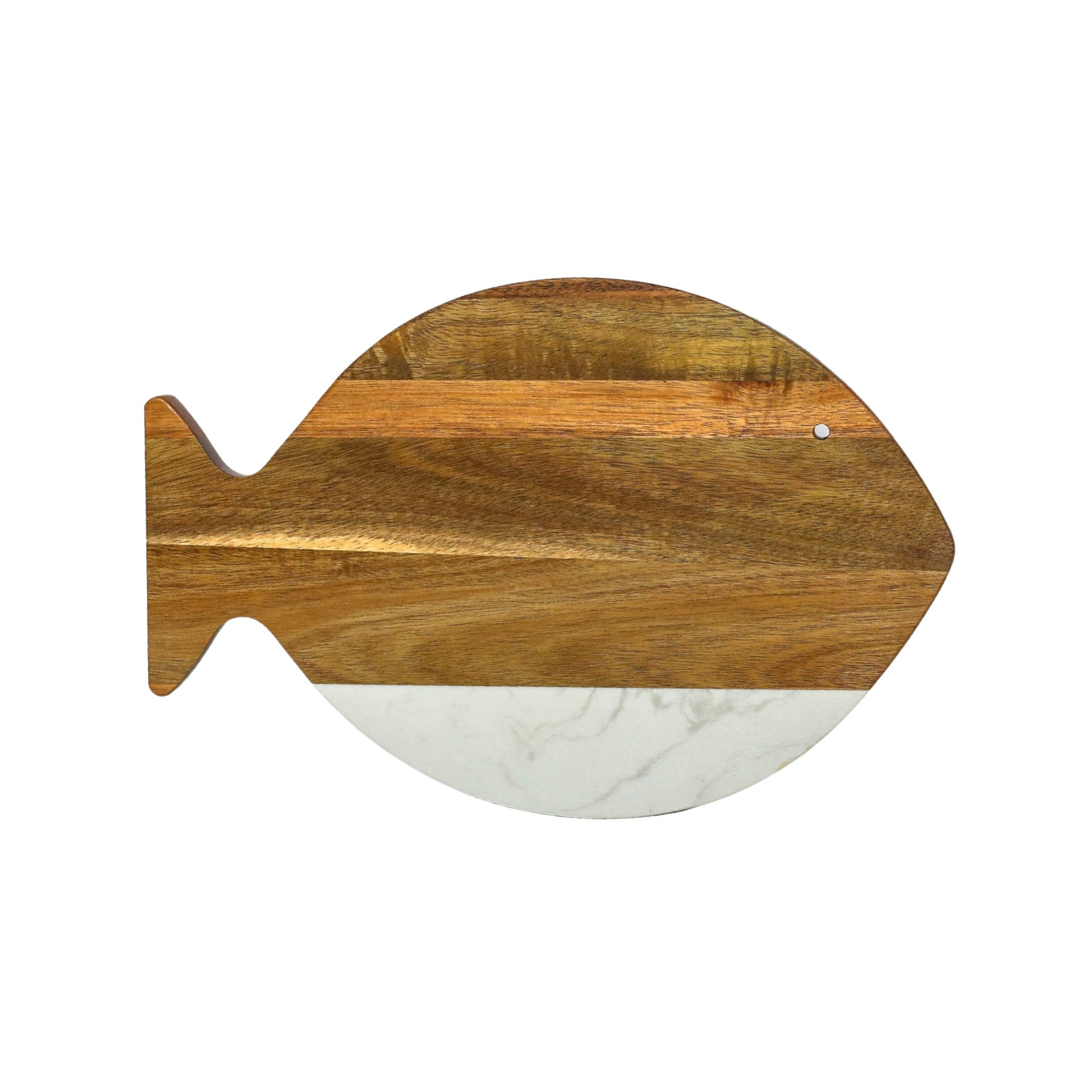 White Marble and Acacia Wood Fish Board-0