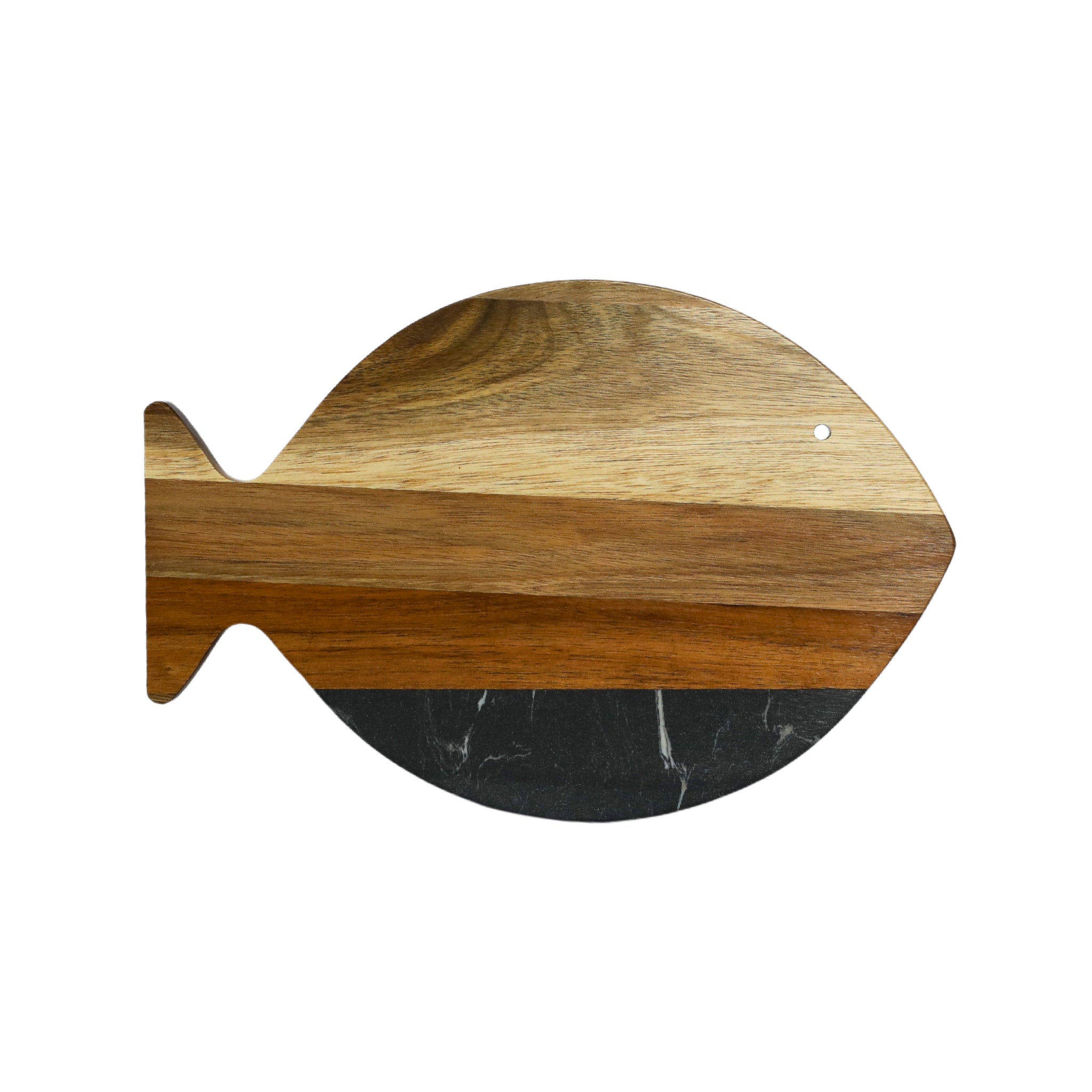 Black Marble and Acacia Wood Fish Board-0