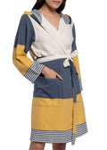Turkish Cotton Hooded Bathrobe – Lightweight Multi-Color Robe (Shipping fees may apply)