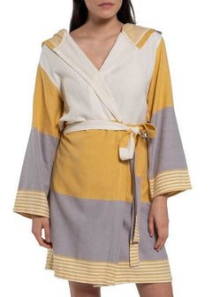 Turkish Cotton Hooded Bathrobe – Lightweight Multi-Color Robe (Shipping fees may apply)