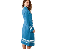 Organic Turkish Cotton Kimono Bathrobe – Lightweight Spa & Home Robe (Shipping fees may apply)