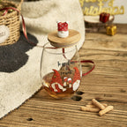 Christmas Gnome Wine & Water Glasses With Dwarf Wood Cover - Set of 2-17.5oz-3