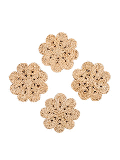 Jute Flower Drink Coaster (Set of 4)