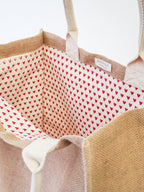 Jute Canvas Gift Bag - Love (L)-1