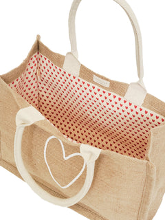 Jute Canvas Gift Bag - Love-3