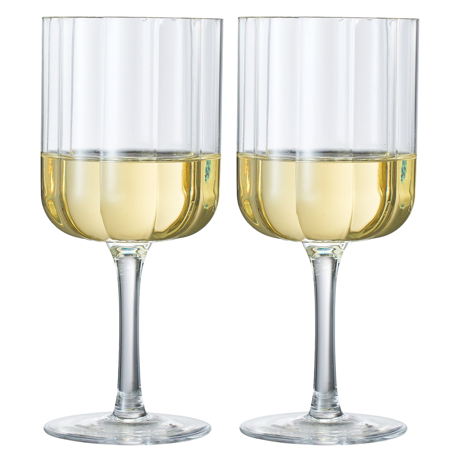 Flower Vintage Wine Glassware - Set of 2-13 oz (Clear)-4