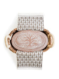 Bread Warmer & Basket Gift Set with Tea Towel - Tree of Life Oval-5