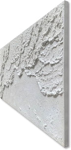 48 x 24 inch White Textured Oceanic Wave Wall Art-1