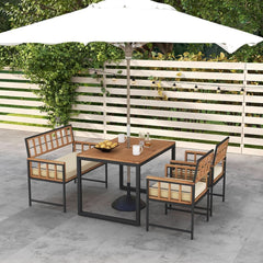 4 Piece Patio Dining Set With 47 Inch Acacia Table-0