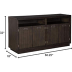 Hyndell 60.13 Inch Contemporary Dining Room Buffet Server With Double Cabinets-1