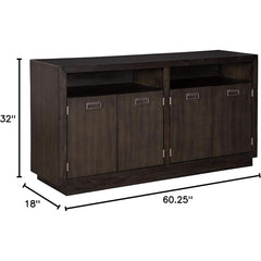 Hyndell 60.13 Inch Contemporary Dining Room Buffet Server With Double Cabinets-1
