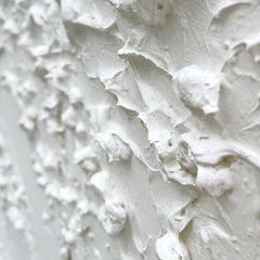 White Textured Ocean Waves Hand painted 45x30 Framed-2