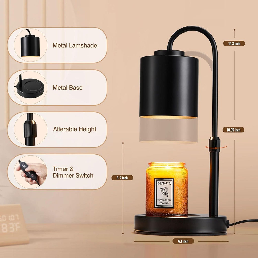 Candle Warmer Lamp With Programmable Dimmer Matte Black