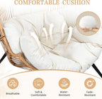Cozy Outdoor Wicker Egg Chair with Soft Cushion-2