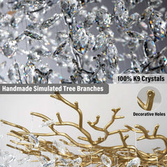 30 Inch Golden Crystal Raindrop Chandelier 10 Light-3