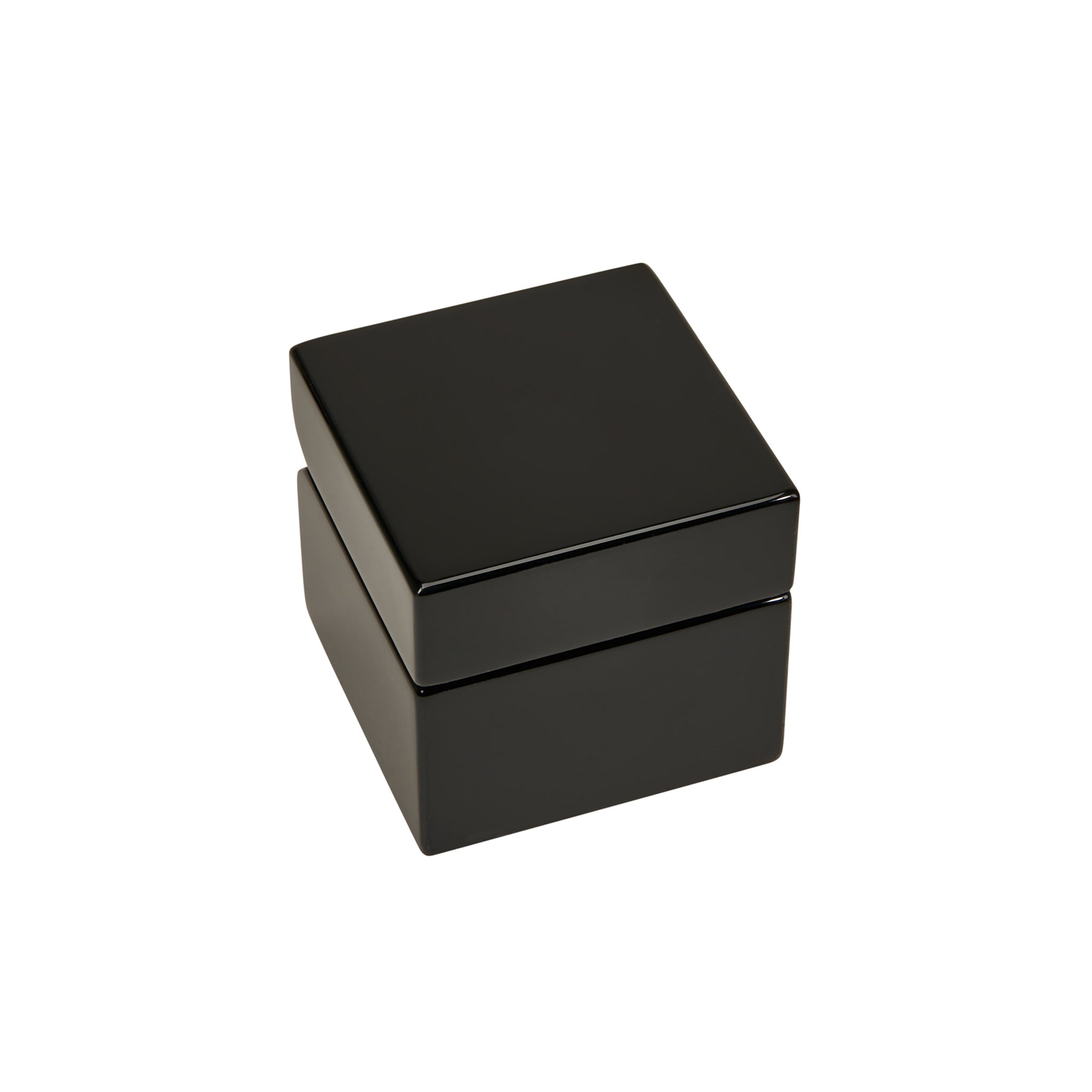 Black Square Wood Box with Clock & Compass-1