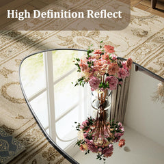 67x24 Oversized Diamond Floor Mirror Black Aluminum-2