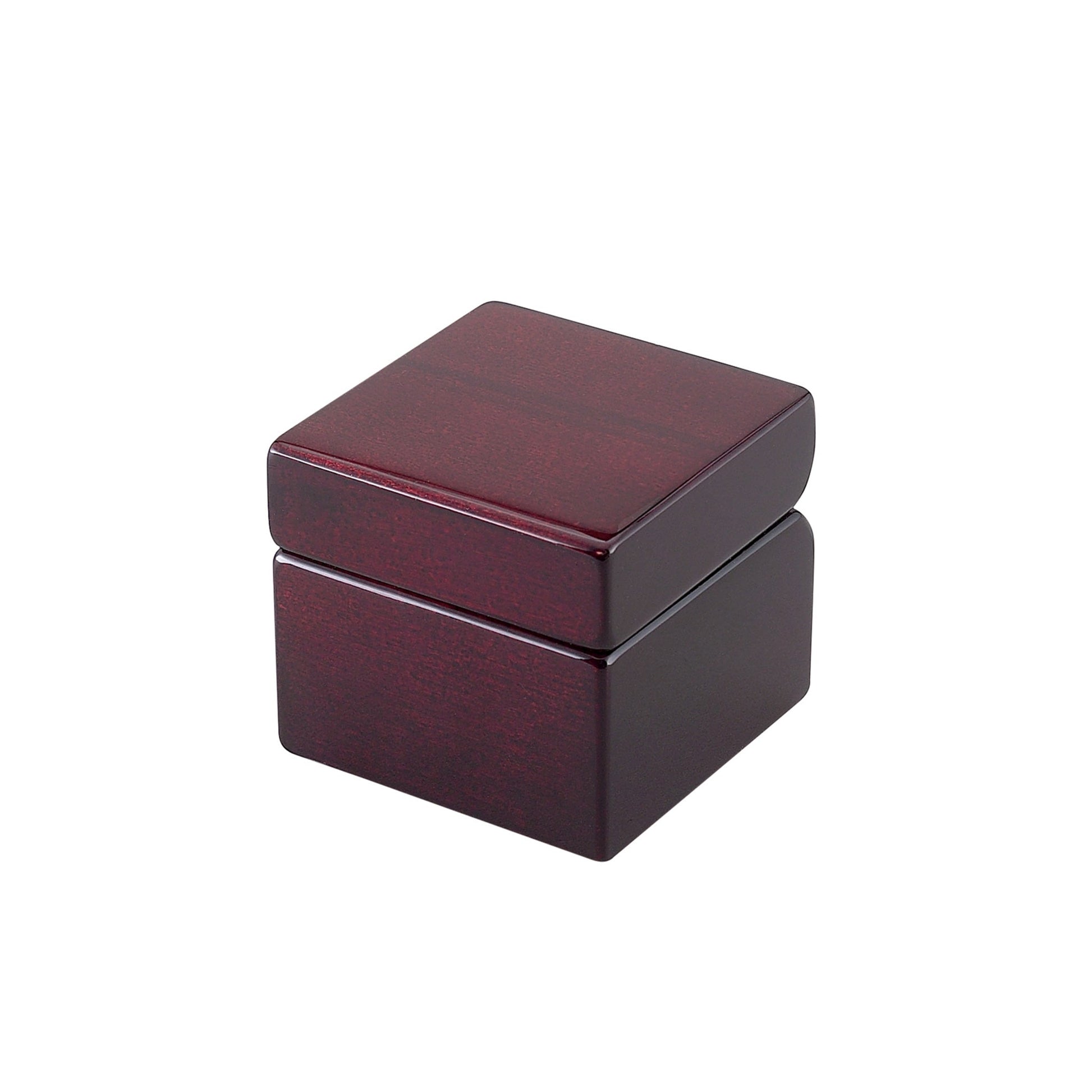 Square Wood Box With Clock & Compass In Piano Finish-1