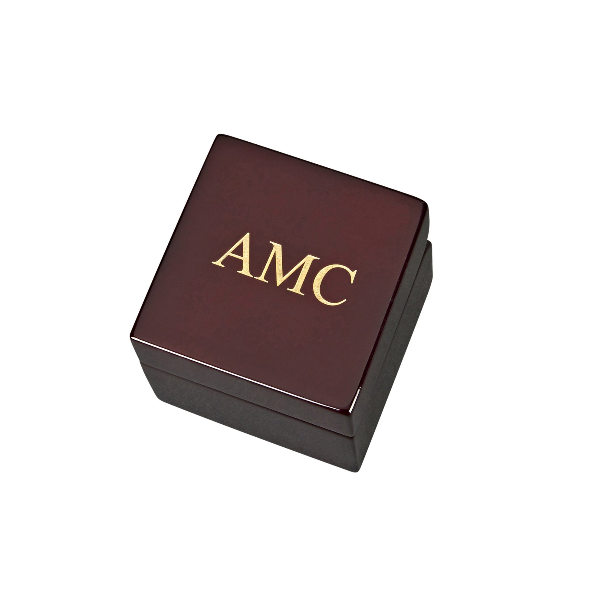 Square Wood Box With Clock & Compass In Piano Finish-2