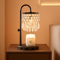 Lux urious Black Marble Crystal Candle Warmer Timer