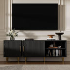 Black 65 Inch Television Stand Entertainment Center-2