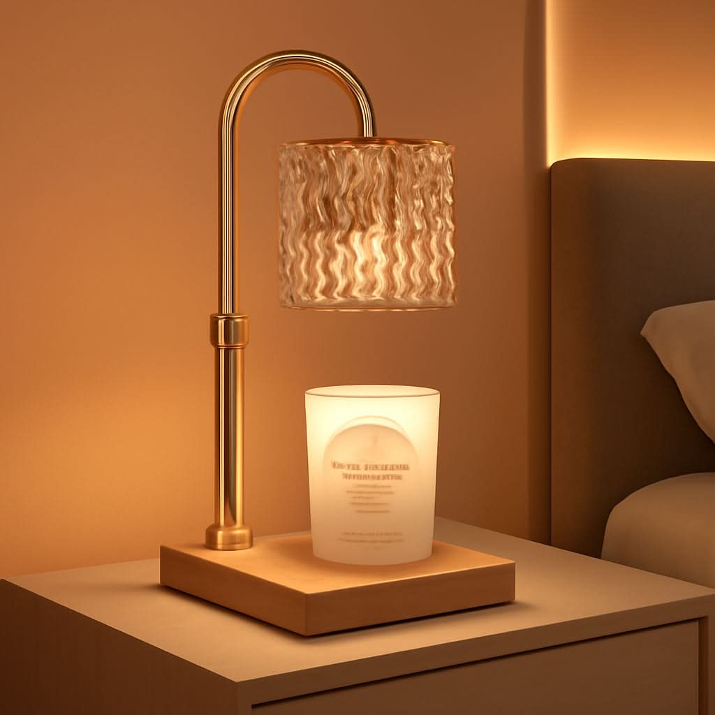 Candle Warmer Lamp With Programmable Timer Amber Glass