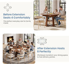 Chestnut Expandable Round Dining Table With Storage-4