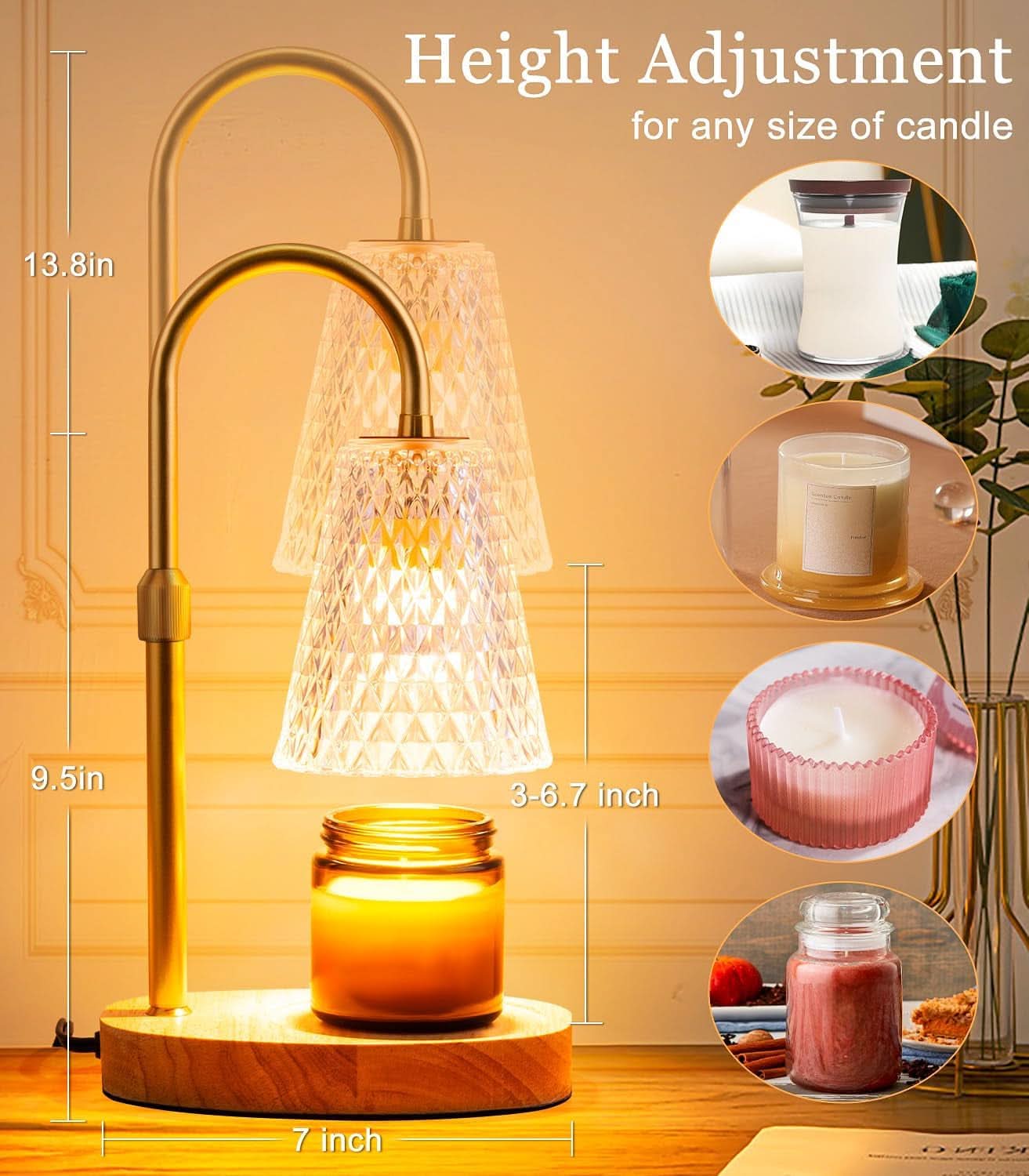 Environmentally Friendly Glass Candle Warmer Timer