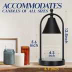 Charcoal Black Candle Warmer Lamp Vintage With Timer-4