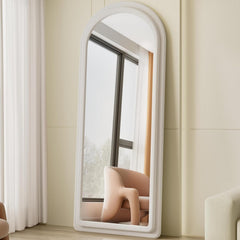 Arched Freestanding Floor Mirror 63x24 Inches White-0