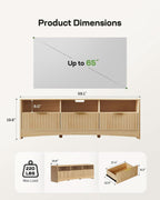 59-Inch TV Stand For 65-Inch Televisions Natural Oak Finish-1
