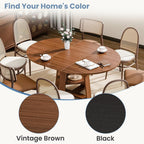 Chestnut Expandable Round Dining Table With Storage-3