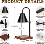 Elegant Black Illuminating Candle Warmer Lamp Timer