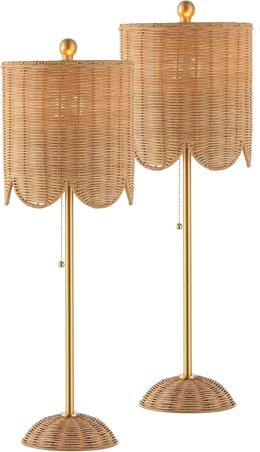 27.5 Brass Gold Coastal Table Lamps LED Bulbs Included-0