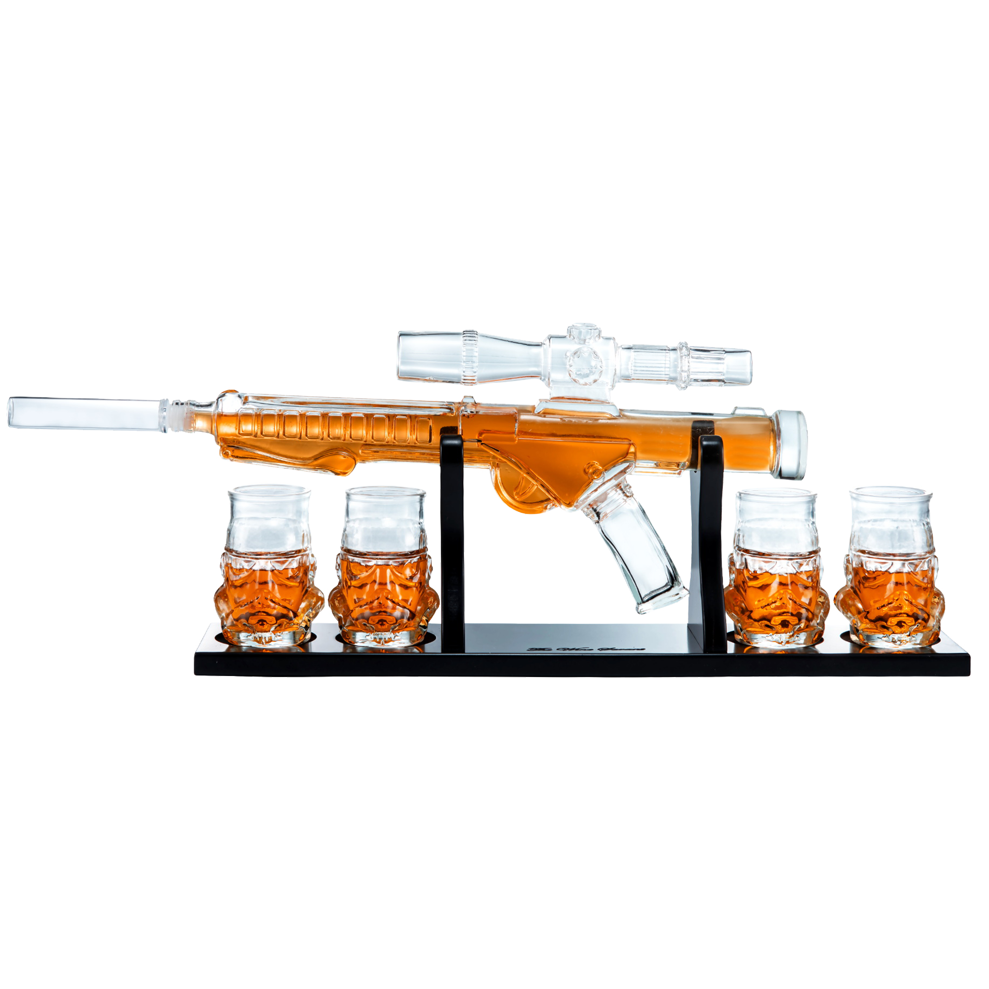 Blaster Force Gun Whiskey & Wine Decanter Set Glasses-0