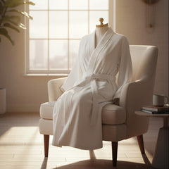 (2 pack) 100% Cotton White Terry Kimono Bathrobe
