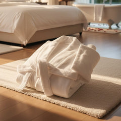(2 Pack) 100% Ringspun Cotton White Sheared/Velour Spa-Grade Bathrobes