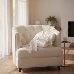 (2 Pack) 100% Ringspun Cotton White Sheared/Velour Spa-Grade Bathrobes